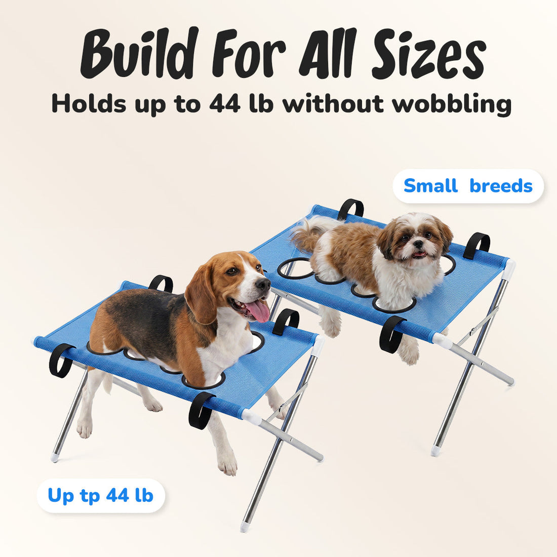 Groomy dog bath stand holds small and large breeds up to 44 lb