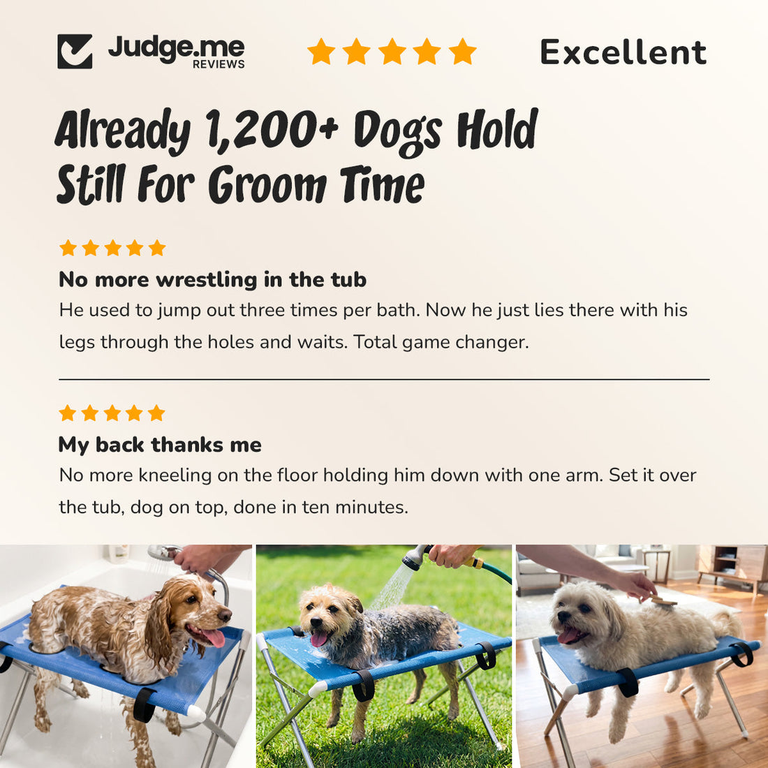 Customer reviews of the Groomy dog bath stand