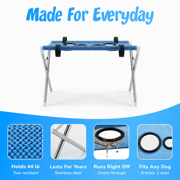 Made for everyday: holds 44 lb, stainless steel, water runs right off, eight holes in two sizes